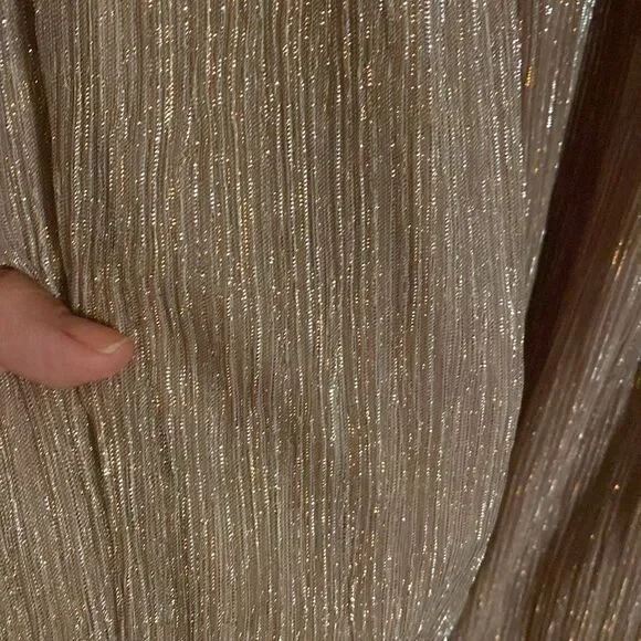 NWT Chelsea28 Womens Grecian Champagne Metallic Pink Midi Dress - Picture 4 of 9